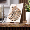 Cute Tabby Bengal Cat Kitten Watercolor Art Ceramic Photo Tile 6 × 8 / Glossy Home Decor