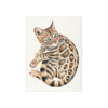 Cute Tabby Bengal Cat Kitten Watercolor Art Ceramic Photo Tile Home Decor