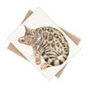 Cute Tabby Bengal Cat Kitten Watercolor Art Ceramic Photo Tile Home Decor