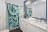 Cyan Green Octopus Tentacles Watercolor Art Shower Curtains Home Decor