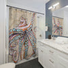 Dancing Octopus Vintage Map Nautical Art Shower Curtain Home Decor