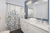 Doodles Pattern White Chic Shower Curtain Home Decor