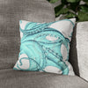 Emerald Green Octopus Whiteink Art Spun Polyester Square Pillow Case 14 × Home Decor