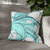 Emerald Green Octopus Whiteink Art Spun Polyester Square Pillow Case 16 × Home Decor