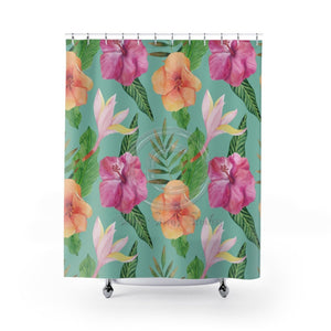 Exotic Hibiscus Floral Watercolor Pattern 71X74 Home Decor