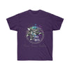 Free Orca Whales Pod Color Splash Ink Watercolor Art Dark Unisex Ultra Cotton Tee Purple / S T-Shirt