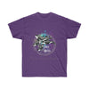 Free Orca Whales Pod Splash Watercolor Dark Unisex Ultra Cotton Tee Purple / S T-Shirt