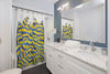 Funky Doodle On White Ink Shower Curtain Home Decor