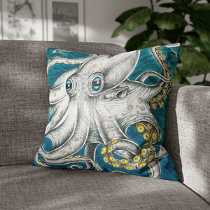 Funky Octopus Kraken Tentacles Ink Art Spun Polyester Square Pillow Case 20 × Home Decor