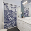 Giant Pacific Blue Octopus Tentacles Watercolor Shower Curtain Home Decor