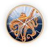 Giant Pacific Octopus Kraken Tentacles And The Bubbles Art Wall Clock Wooden / White 10 Home Decor