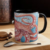 Giant Pacific Octopus Red Vintage Map Watercolor Art Accent Coffee Mug 11Oz