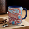 Giant Pacific Octopus Red Vintage Map Watercolor Art Accent Coffee Mug 11Oz