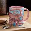 Giant Pacific Octopus Red Vintage Map Watercolor Art Accent Coffee Mug 11Oz