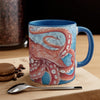 Giant Pacific Octopus Red Vintage Map Watercolor Art Accent Coffee Mug 11Oz