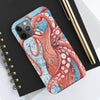 Giant Pacific Octopus Red Vintage Map Watercolor Art Case Mate Tough Phone Cases