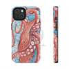 Giant Pacific Octopus Red Vintage Map Watercolor Art Case Mate Tough Phone Cases Iphone 14