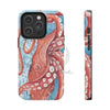 Giant Pacific Octopus Red Vintage Map Watercolor Art Case Mate Tough Phone Cases Iphone 14 Pro