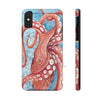 Giant Pacific Octopus Red Vintage Map Watercolor Art Case Mate Tough Phone Cases Iphone X
