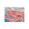 Giant Pacific Octopus Vintage Map Red Watercolor Art Ceramic Photo Tile 6 × 8 / Matte Home Decor
