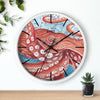 Giant Pacific Octopus Watercolor Vintage Map Art Wall Clock Home Decor