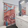 Giant Pacific Red Octopus Tentacles Watercolor Vintage Map Ii Shower Curtain Home Decor