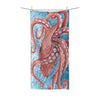 Giant Pacific Red Octopus Vintage Map Art Polycotton Towel 30 × 60 Home Decor