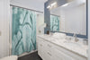 Great White Shark Watercolor Teal Green Art Shower Curtain Home Decor
