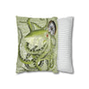 Green Octopus Compass Vintage Map Art Spun Polyester Square Pillow Case Home Decor