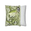 Green Octopus Compass Vintage Map Art Spun Polyester Square Pillow Case Home Decor