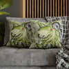 Green Octopus Compass Vintage Map Art Spun Polyester Square Pillow Case Home Decor