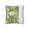 Green Octopus Compass Vintage Map Art Spun Polyester Square Pillow Case Home Decor