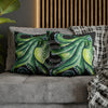 Green Octopus Kraken Tentacles Watercolor Black Ink Art Spun Polyester Square Pillow Case Home Decor