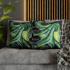 Green Octopus Kraken Tentacles Watercolor Black Ink Art Spun Polyester Square Pillow Case Home Decor