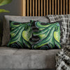 Green Octopus Kraken Tentacles Watercolor Black Ink Art Spun Polyester Square Pillow Case Home Decor