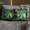 Green Octopus Kraken Tentacles Watercolor Black Ink Art Spun Polyester Square Pillow Case Home Decor