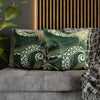 Green Octopus Kraken Tentacles Watercolor Ink Art Spun Polyester Square Pillow Case Home Decor