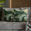 Green Octopus Kraken Tentacles Watercolor Ink Art Spun Polyester Square Pillow Case Home Decor