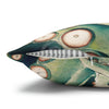 Green Octopus Kraken Vintage Map Art Spun Polyester Square Pillow Case Home Decor