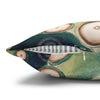 Green Octopus Kraken Vintage Map Art Spun Polyester Square Pillow Case Home Decor