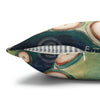 Green Octopus Kraken Vintage Map Art Spun Polyester Square Pillow Case Home Decor