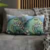 Green Octopus Kraken Watercolor Art Spun Polyester Square Pillow Case Home Decor