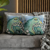 Green Octopus Kraken Watercolor Art Spun Polyester Square Pillow Case Home Decor