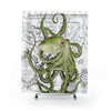 Green Octopus Map Nautical Watercolor Art Shower Curtains 71 X 74 Home Decor