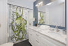 Green Octopus Map Nautical Watercolor Art Shower Curtains Home Decor