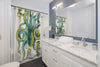 Green Octopus Tentacles Watercolor Art Shower Curtains Home Decor
