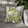 Green Octopus Vintage Map Art Spun Polyester Square Pillow Case 18 × Home Decor