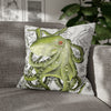 Green Octopus Vintage Map Art Spun Polyester Square Pillow Case 20 × Home Decor