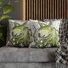 Green Octopus Vintage Map Art Spun Polyester Square Pillow Case Home Decor