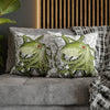 Green Octopus Vintage Map Art Spun Polyester Square Pillow Case Home Decor